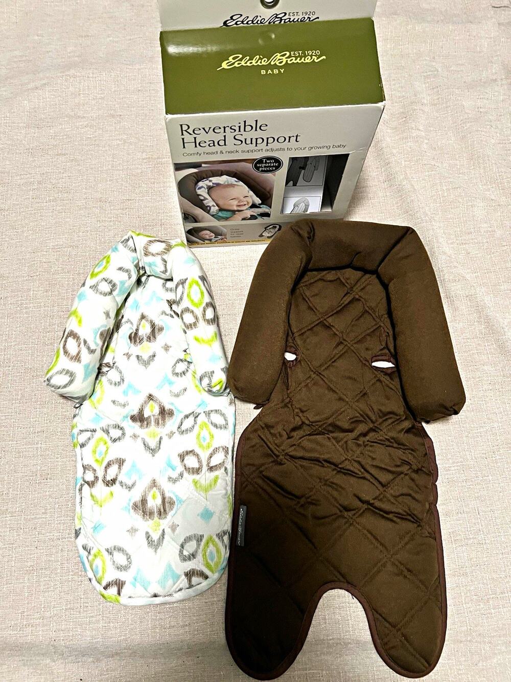 Eddie Bauer Infant Reversible Head Support 2-Piece Car Seat Insert EB-N-RHS-13